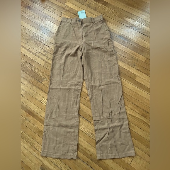 NWT H&M Linen Blend Wide Leg Pants | Size 6 - Picture 1 of 8